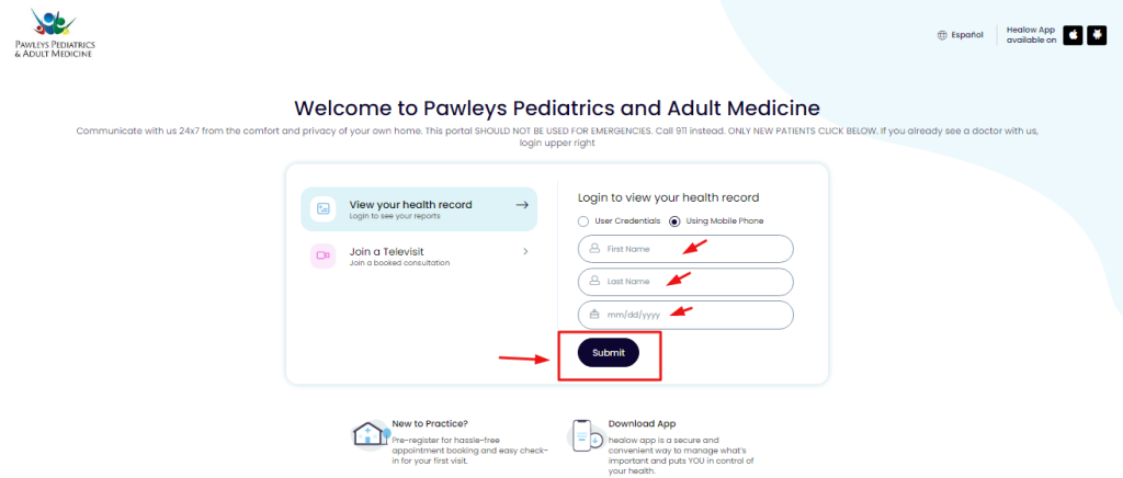 Pawleys Pediatrics Patient Portal