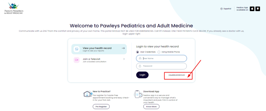 Pawleys Pediatrics Patient Portal