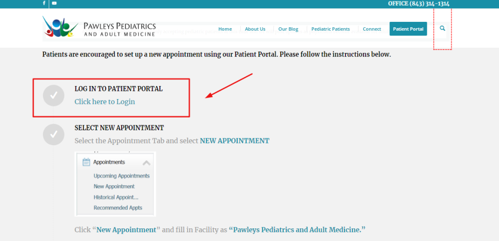 Pawleys Pediatrics Patient Portal